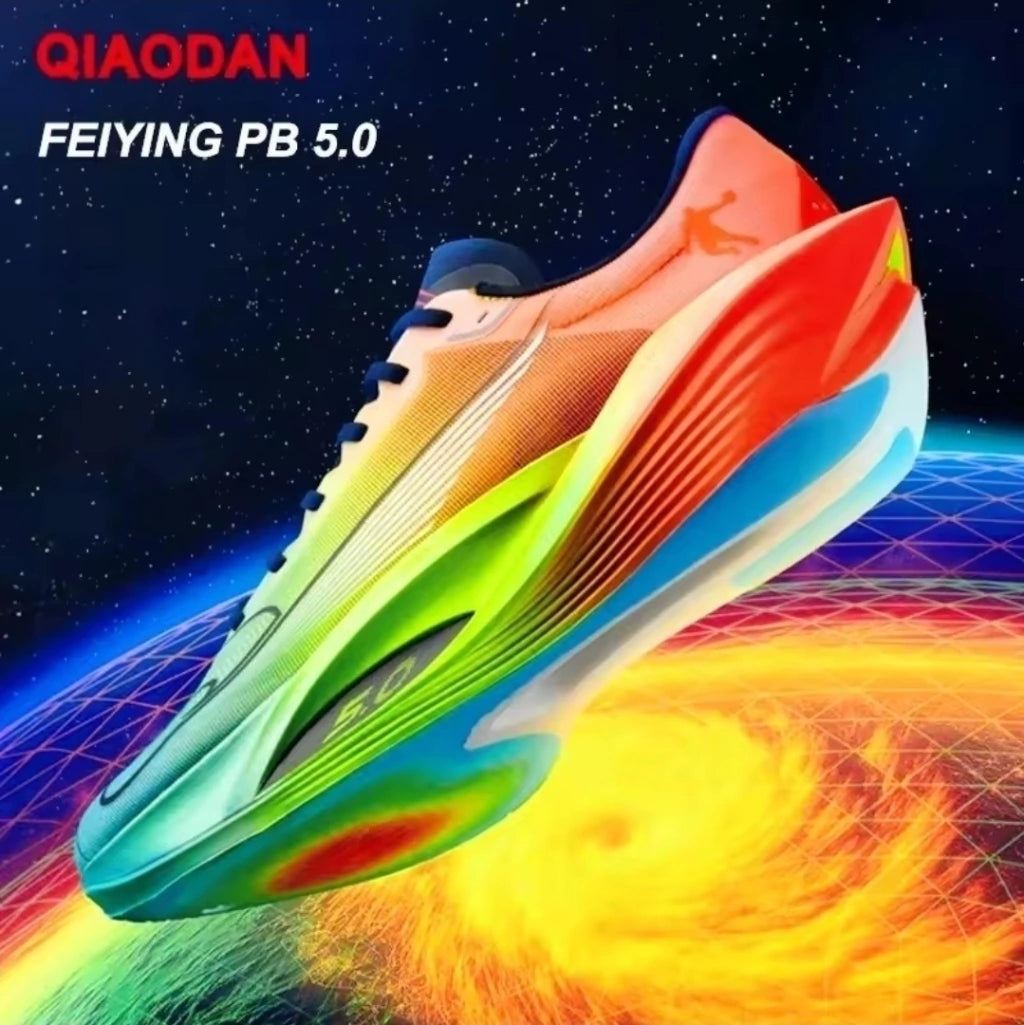 Qiaodan Feiying PB5.0 - Laranja, amarelo e verde
