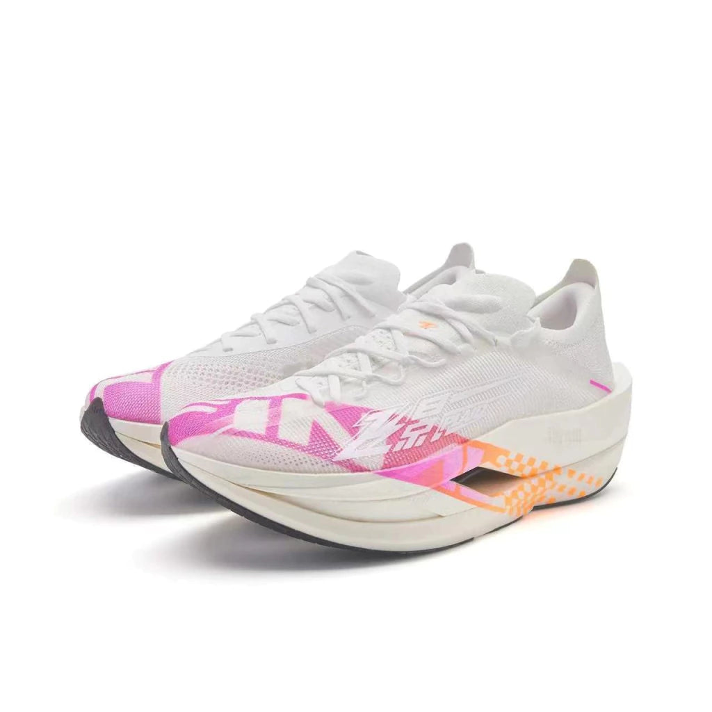 Qiaodan Feiying Plaid 3 - Branco com rosa e laranja
